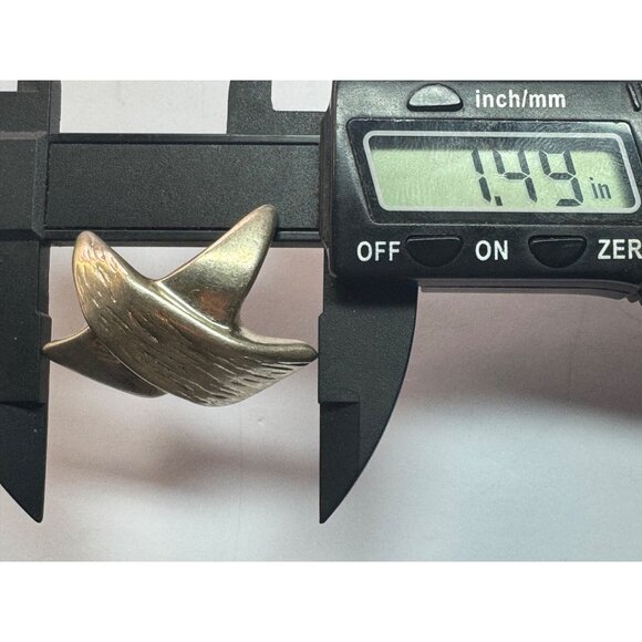 Estate Aires 925 Sterling Silver Abstract Wave Stud Earrings 1.49" EZ Backs - Picture 7 of 8